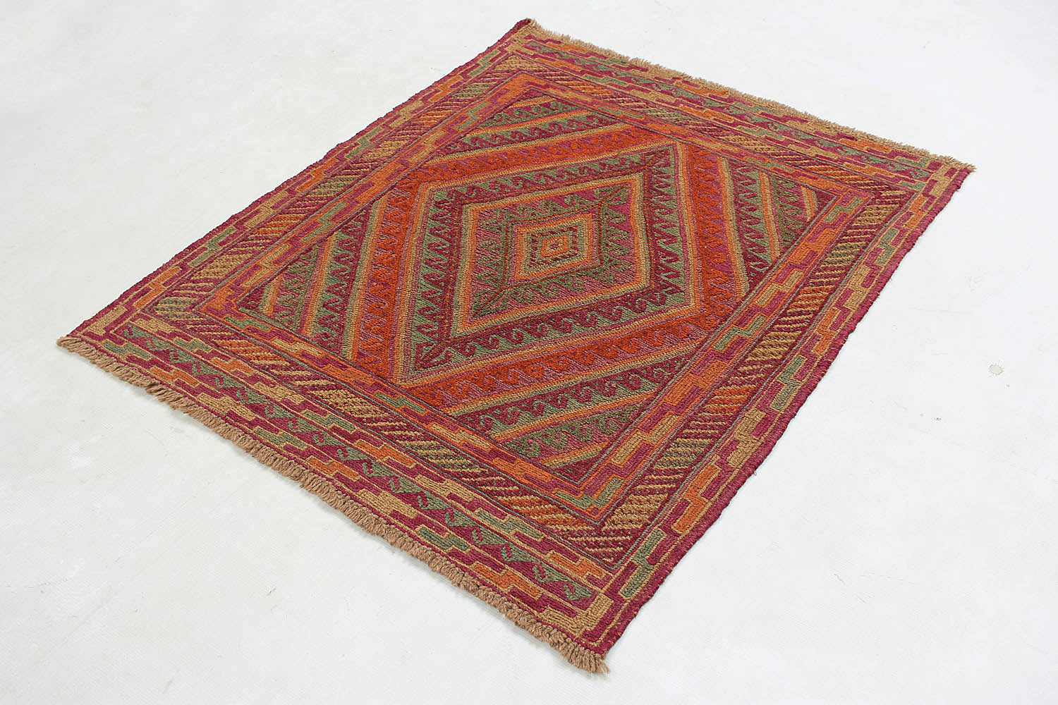 4' x 4'  Multy Handmade Mashwani Afghan Rug Square