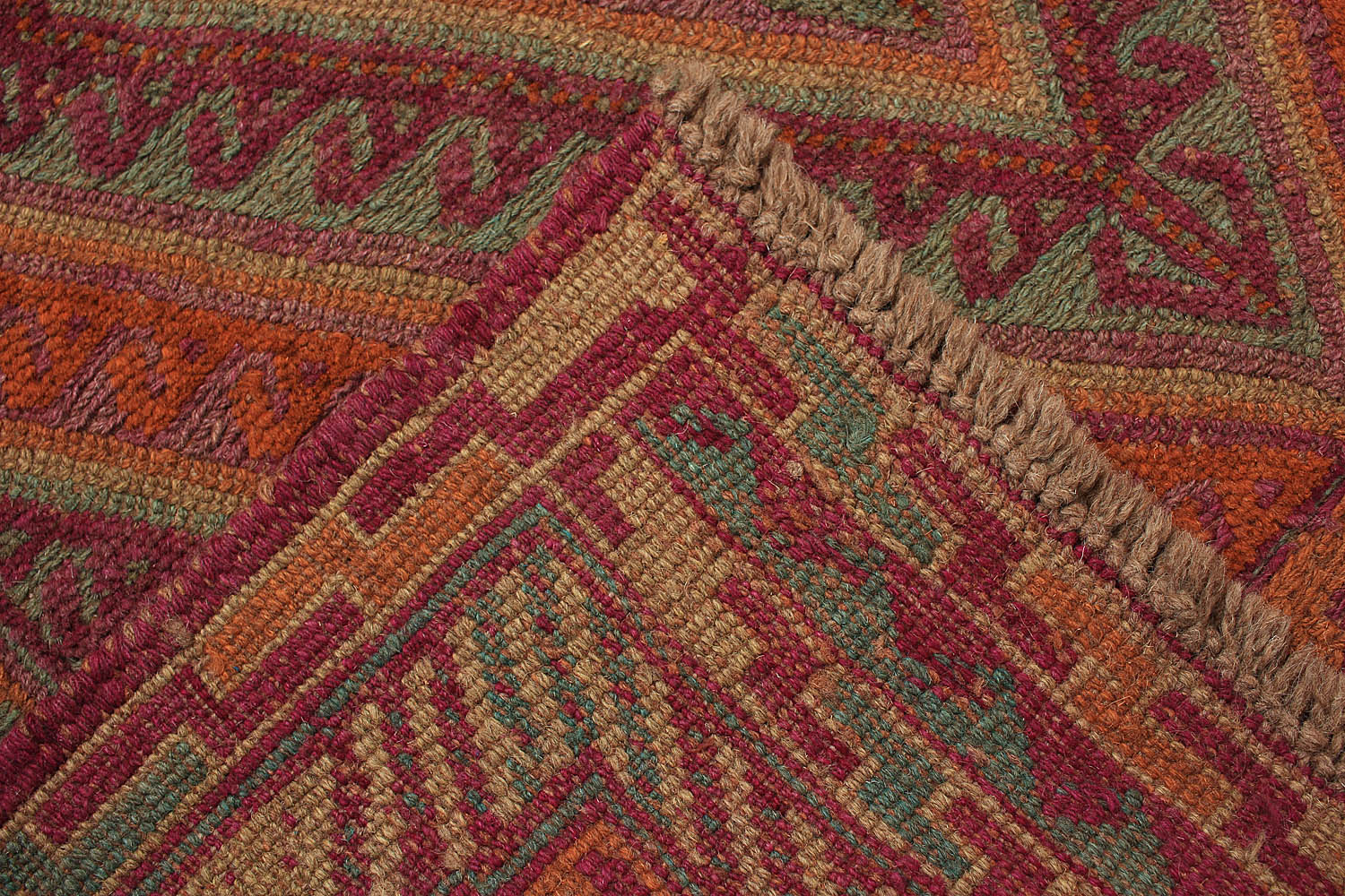 4' x 4'  Multy Handmade Mashwani Afghan Rug Square