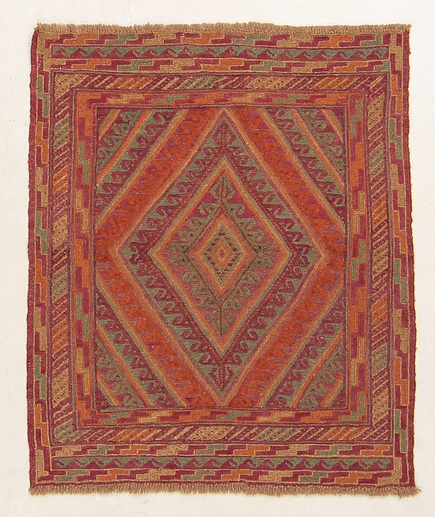 4' x 4'  Multy Handmade Mashwani Afghan Rug Square