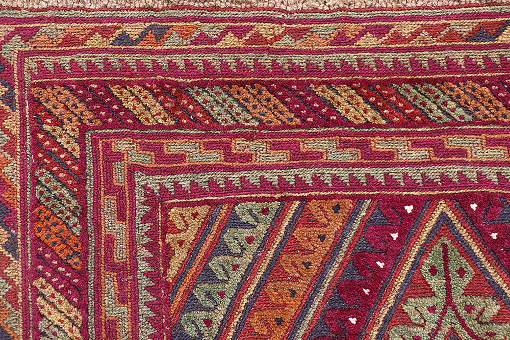 4' x 4'  Multy Handmade Mashwani Afghan Rug Square