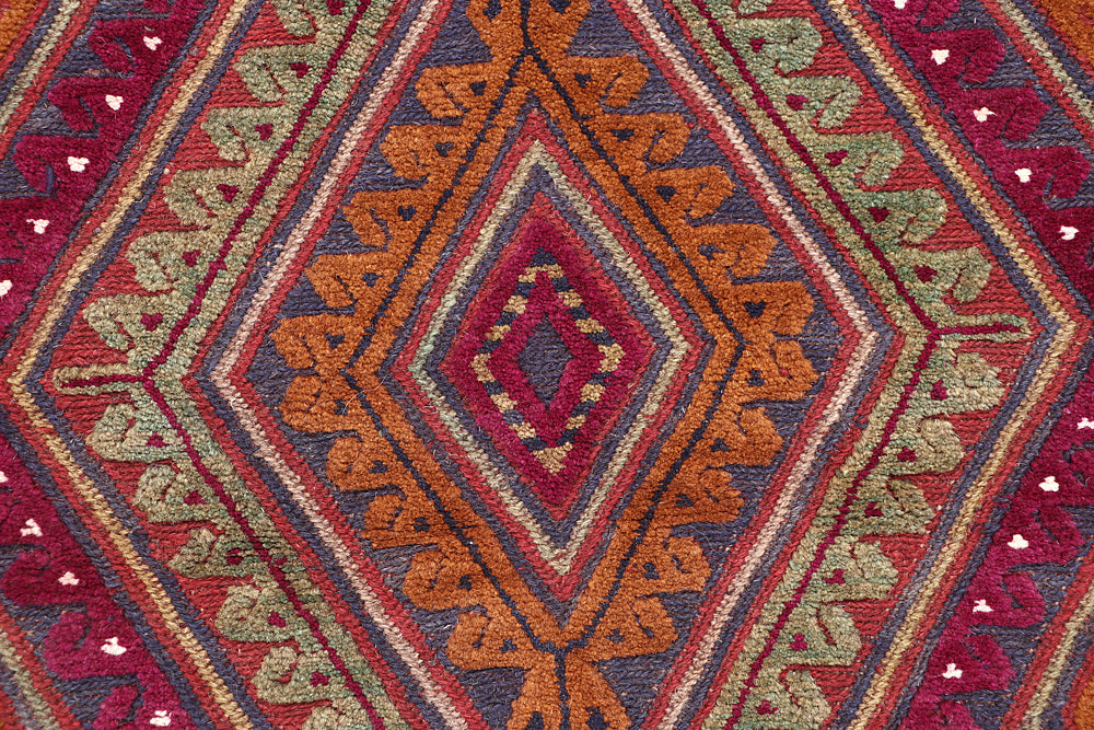 4' x 4'  Multy Handmade Mashwani Afghan Rug Square