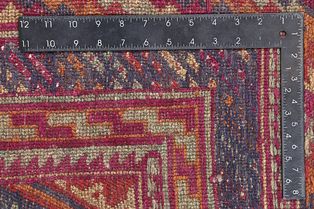 4' x 4'  Multy Handmade Mashwani Afghan Rug Square