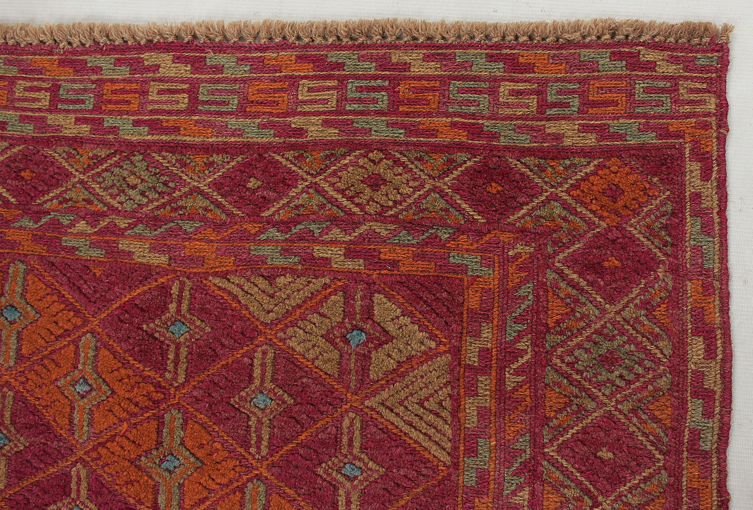 4' x 4'  Multy Handmade Mashwani Afghan Rug Square