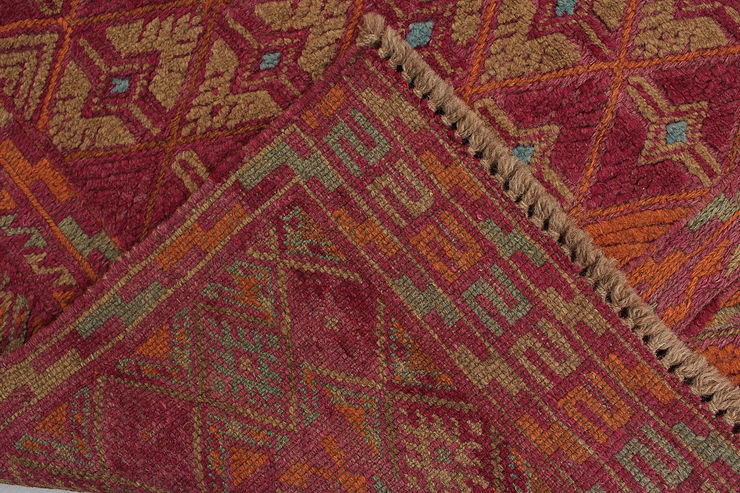 4' x 4'  Multy Handmade Mashwani Afghan Rug Square