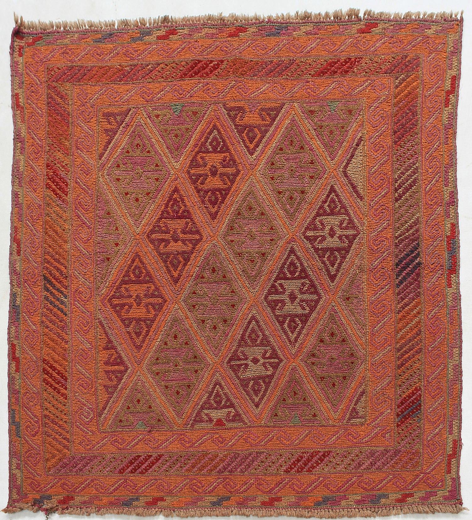 4' x 4'  Multy Handmade Mashwani Afghan Rug Square