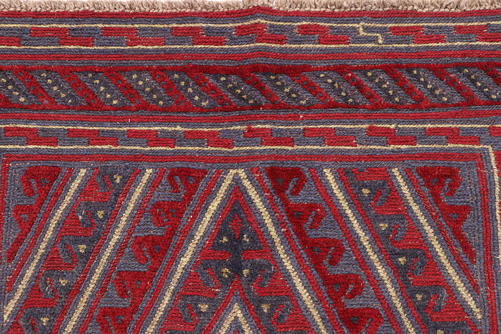 4' x 4'  Multy Handmade Mashwani Afghan Rug Square