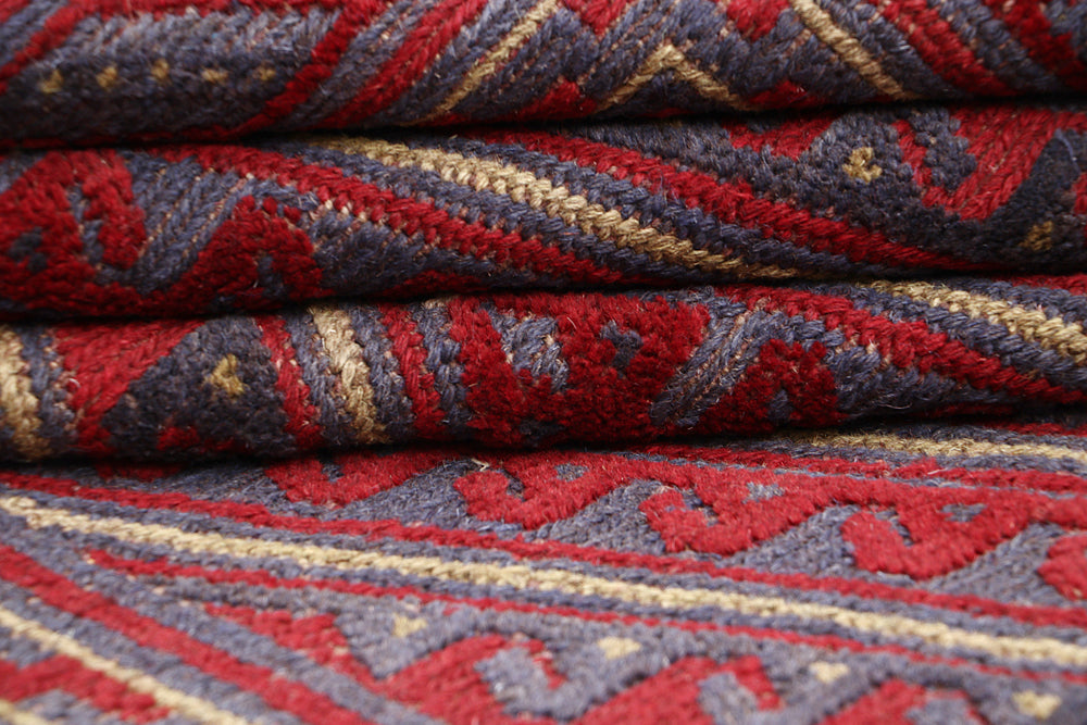 4' x 4'  Multy Handmade Mashwani Afghan Rug Square