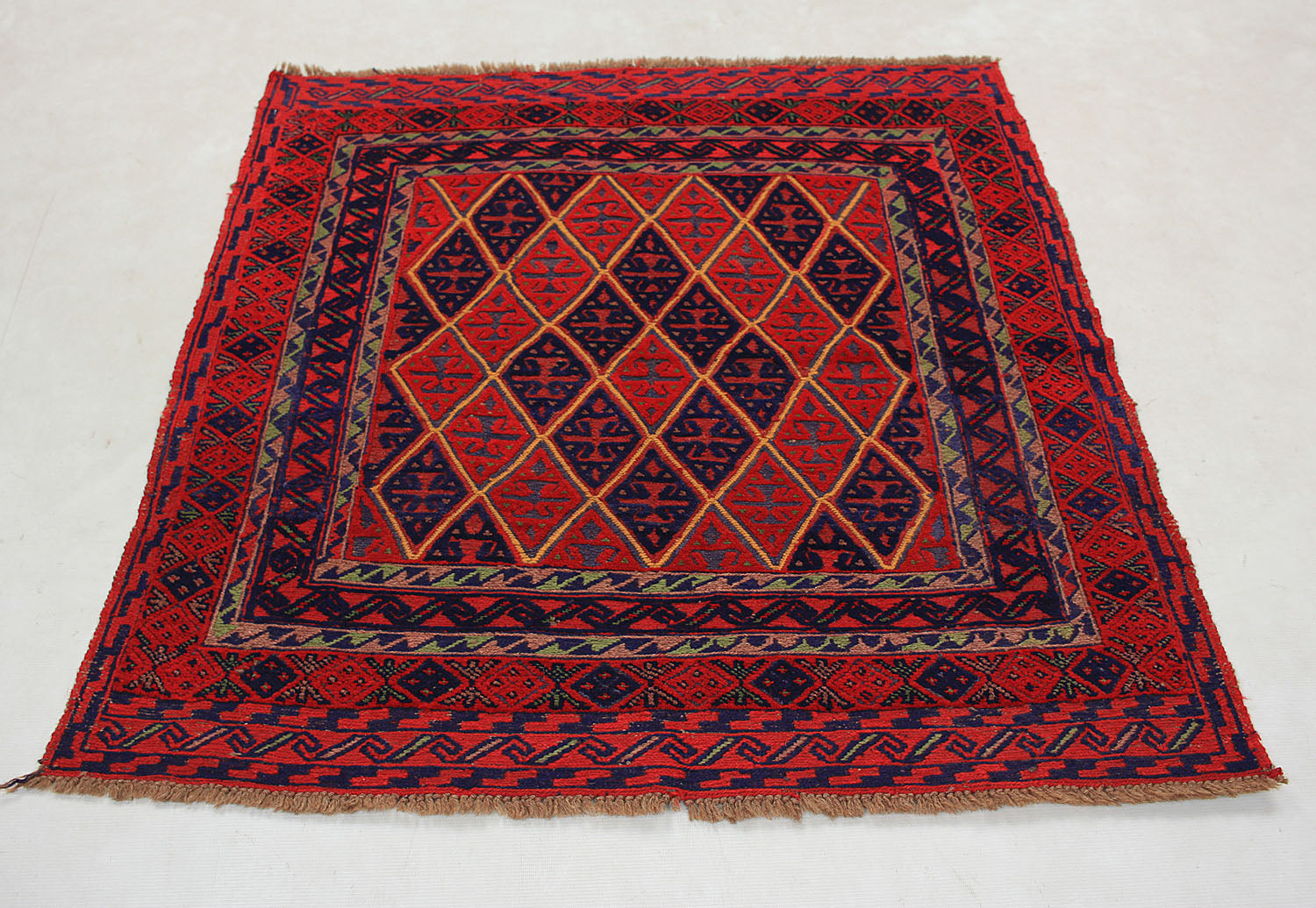4' x 4'  Multy Handmade Mashwani Afghan Rug Square