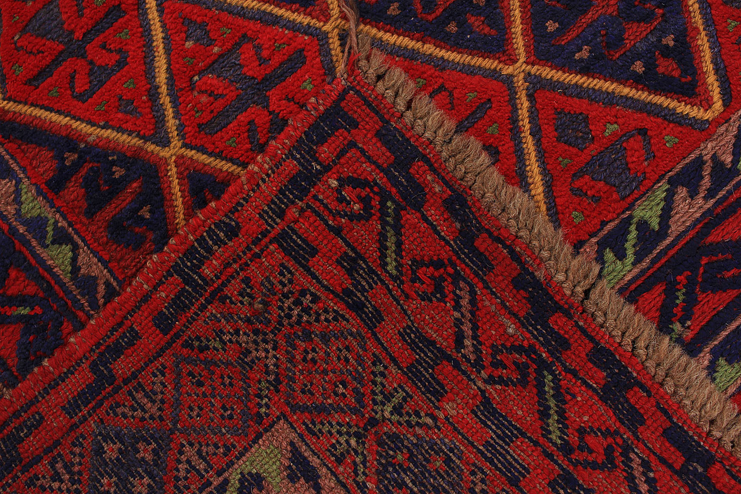 4' x 4'  Multy Handmade Mashwani Afghan Rug Square