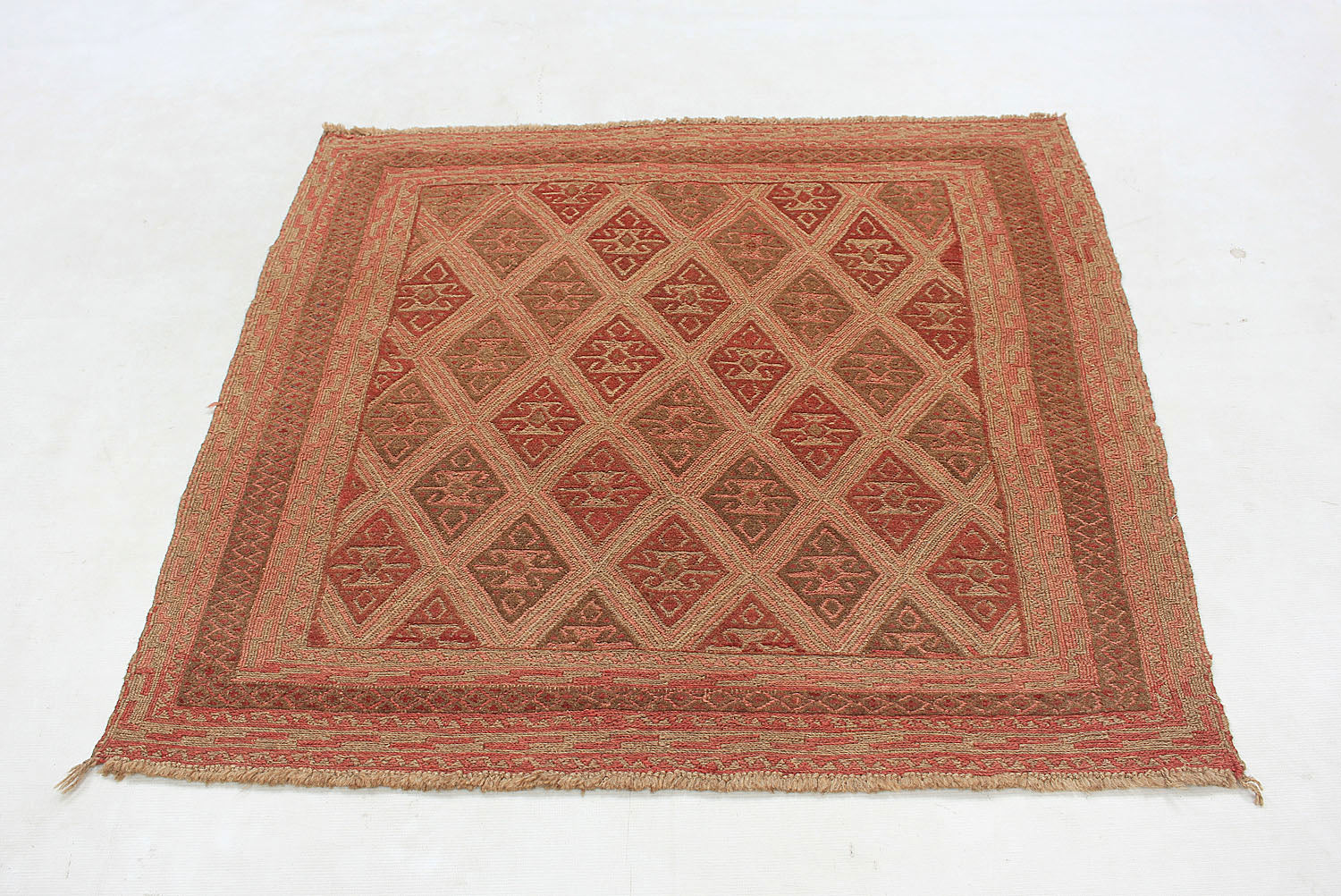 4' x 4'  Multy Handmade Mashwani Afghan Rug Square
