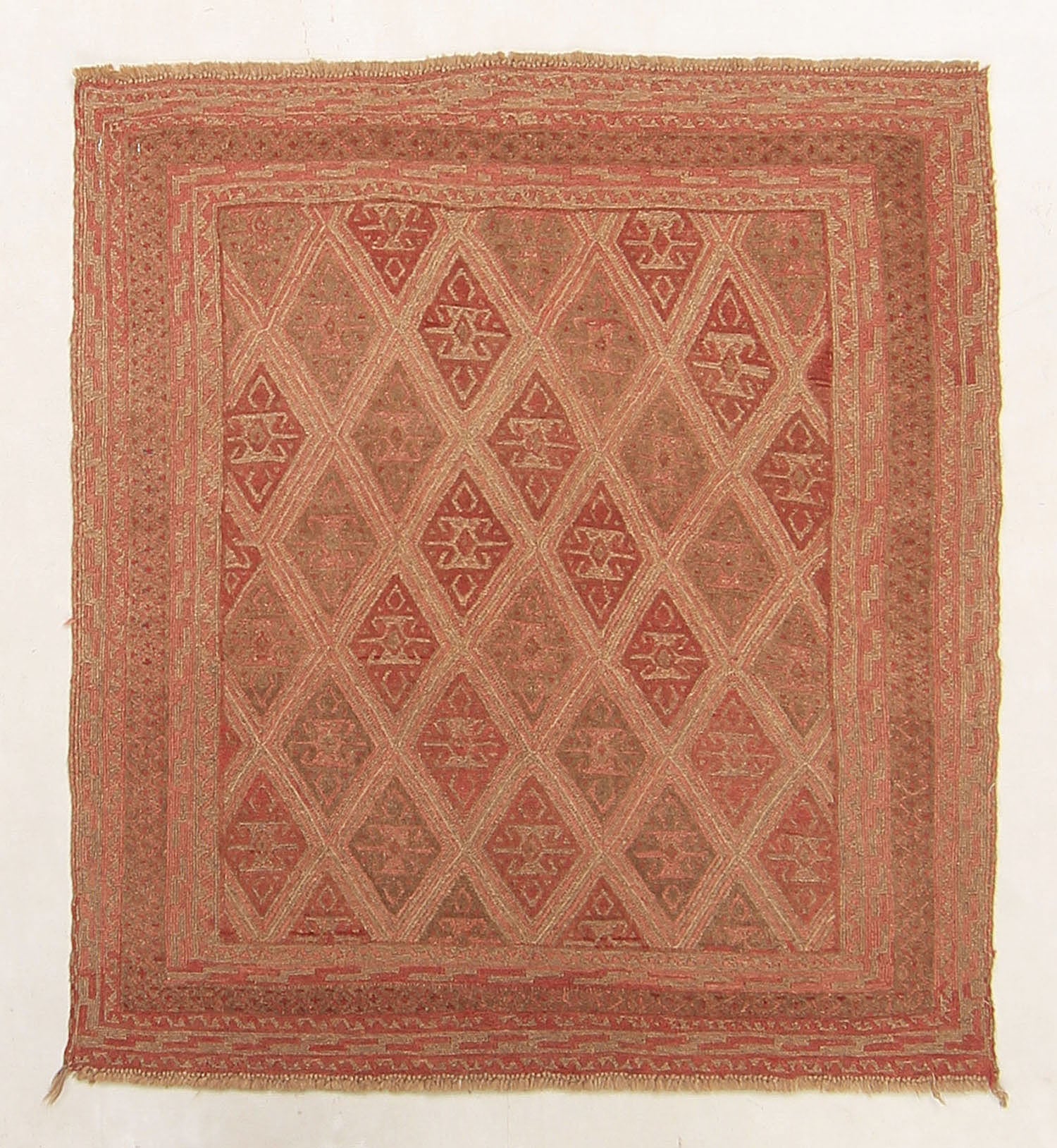 4' x 4'  Multy Handmade Mashwani Afghan Rug Square