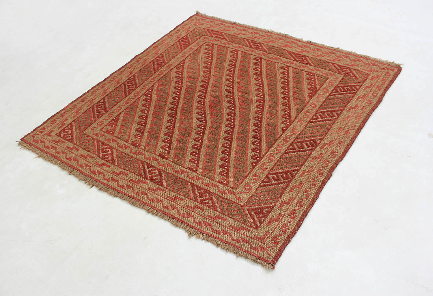 4' x 4'  Multy Handmade Mashwani Afghan Rug Square