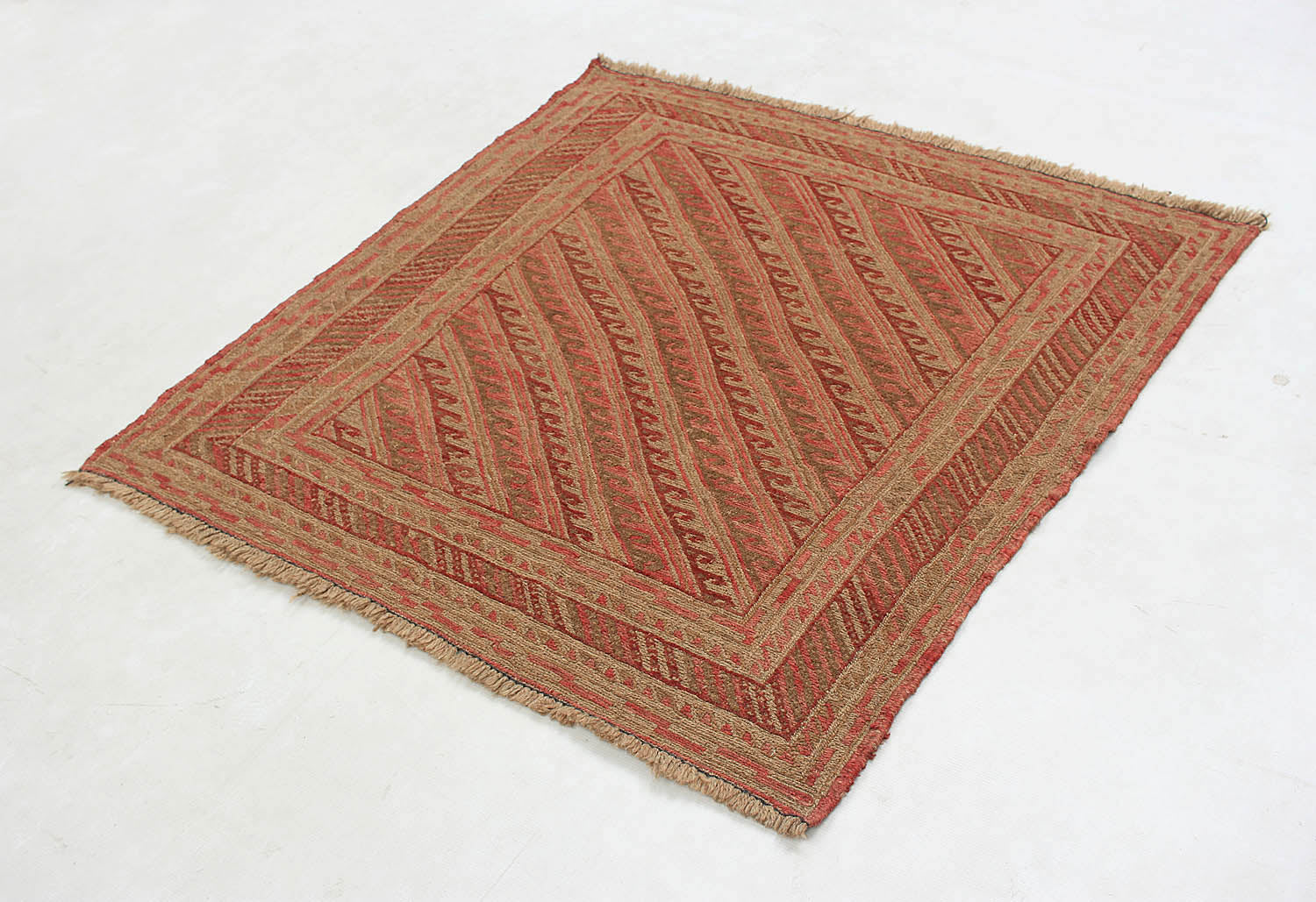 4' x 4'  Multy Handmade Mashwani Afghan Rug Square