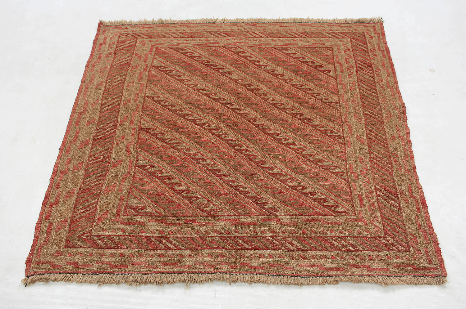 4' x 4'  Multy Handmade Mashwani Afghan Rug Square