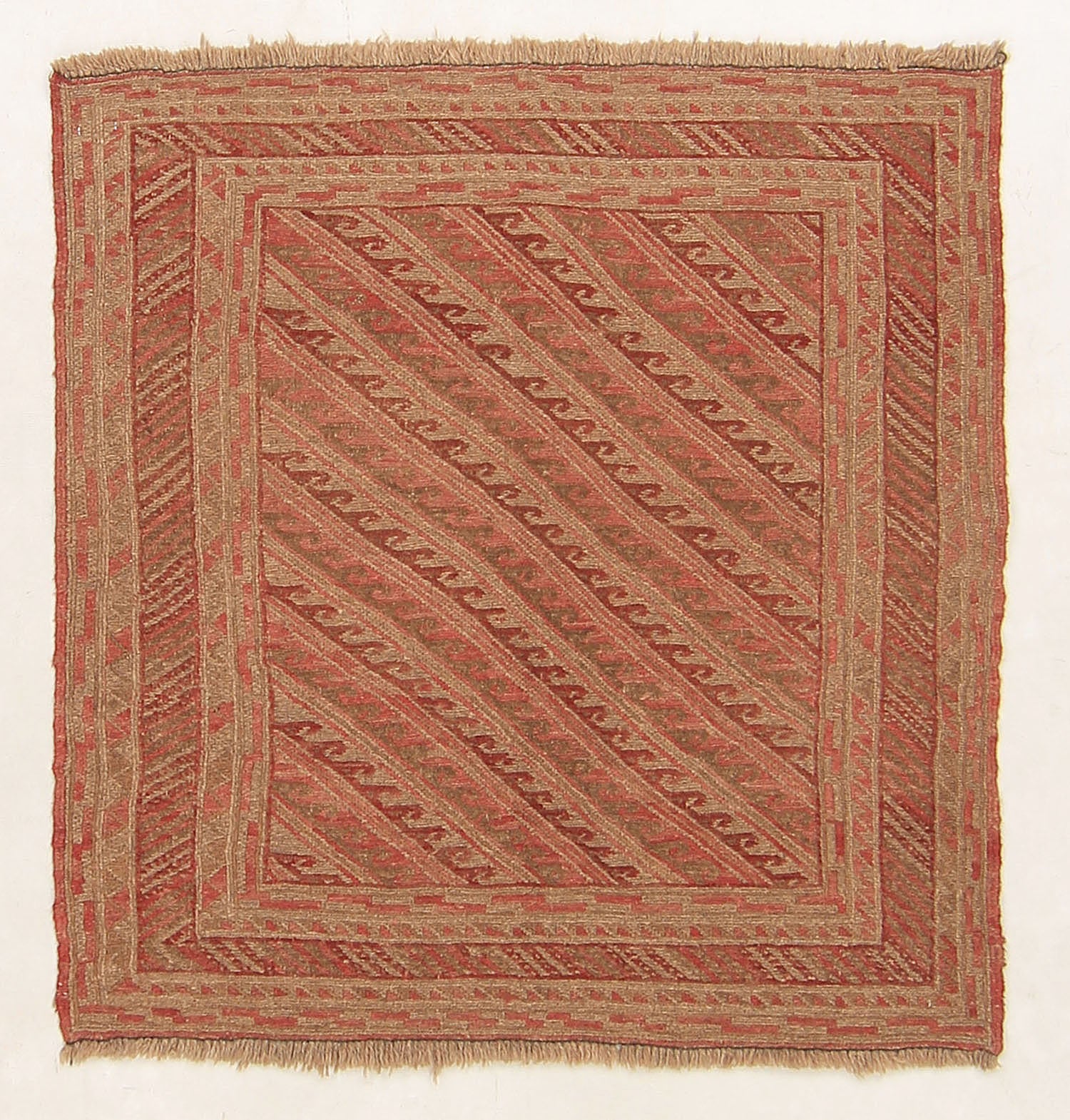 4' x 4'  Multy Handmade Mashwani Afghan Rug Square