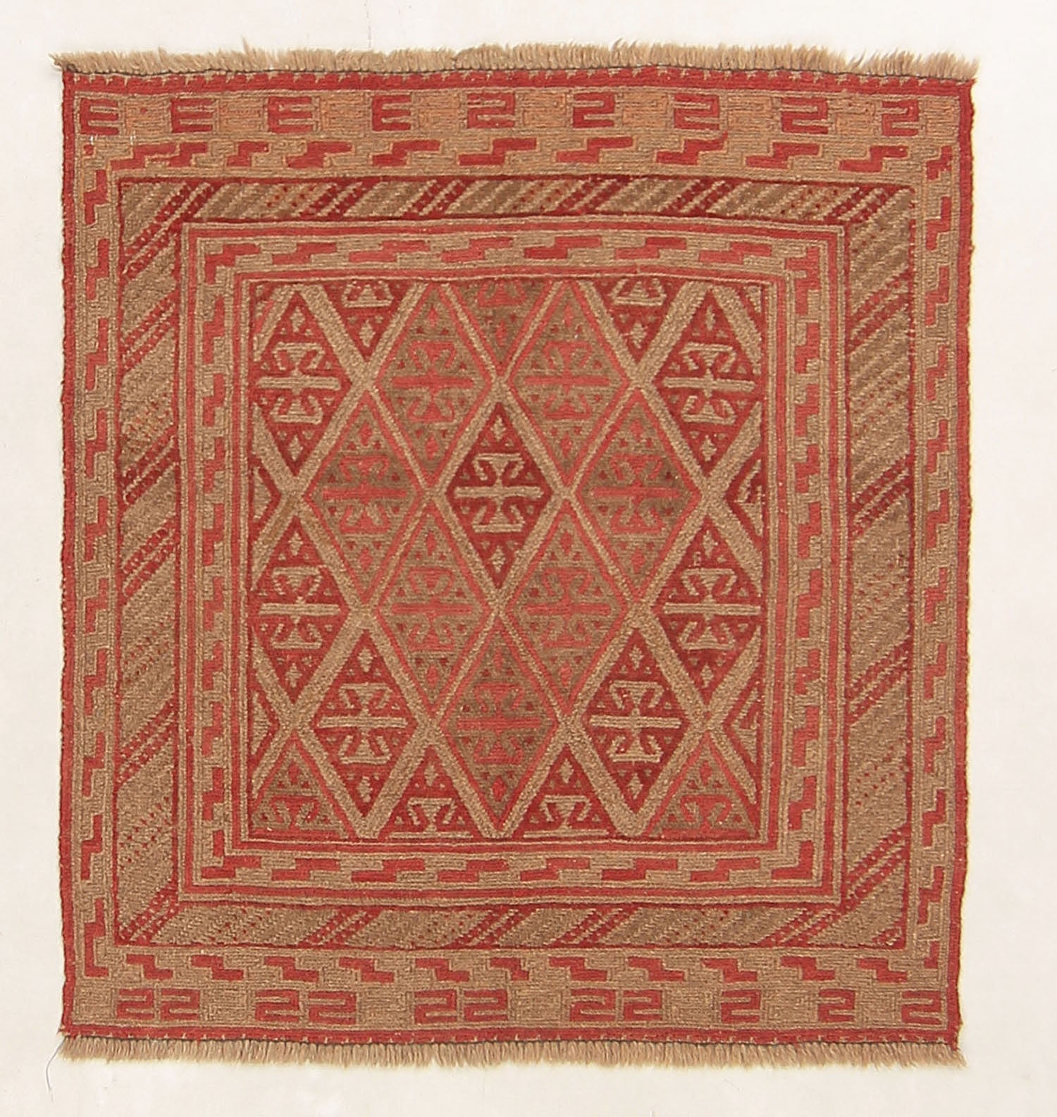 4' x 4'  Multy Handmade Mashwani Afghan Rug Square
