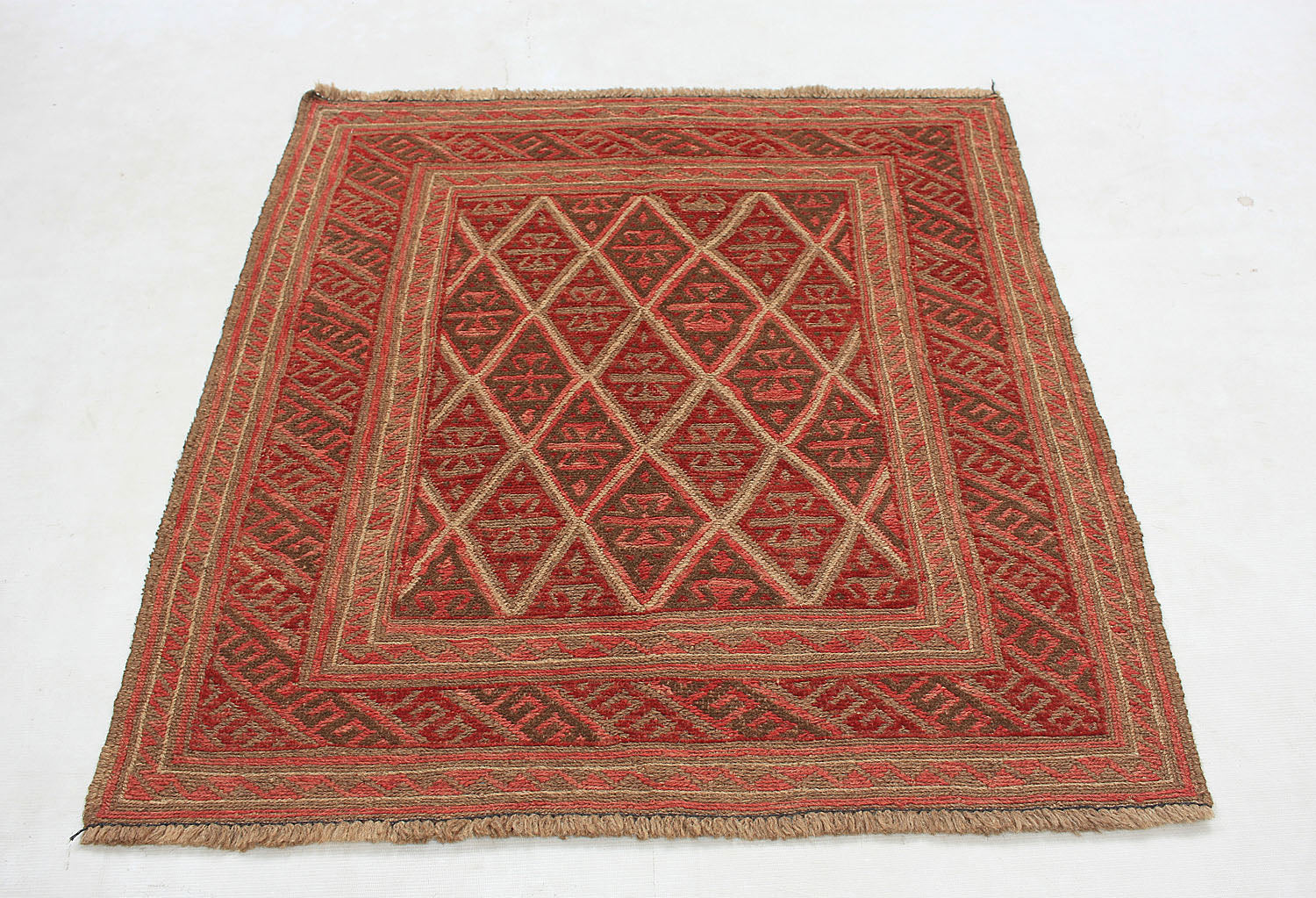 4' x 4'  Multy Handmade Mashwani Afghan Rug Square
