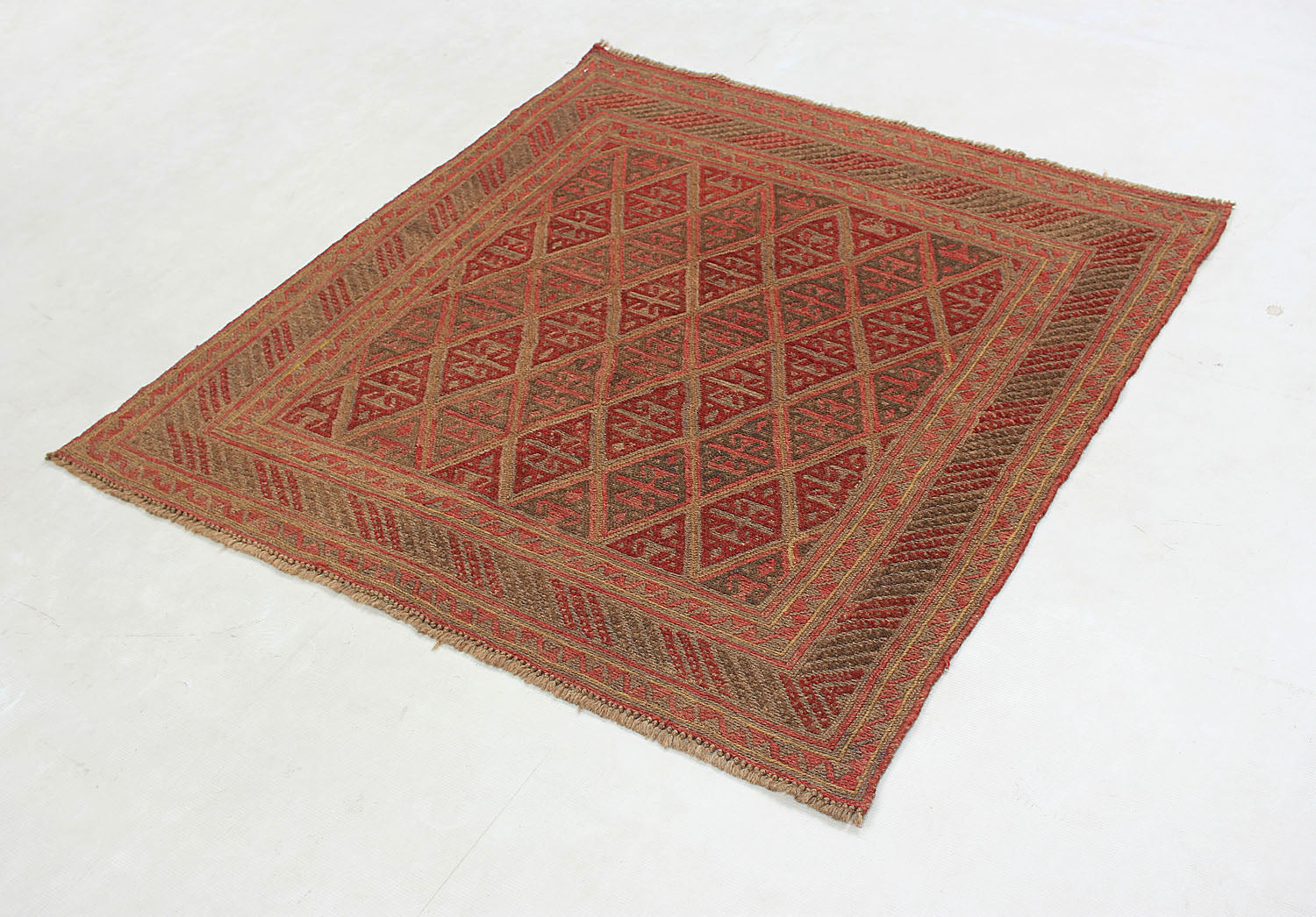 4' x 4'  Multy Handmade Mashwani Afghan Rug Square