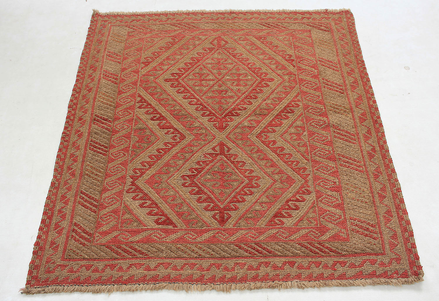 4' x 4'  Multy Handmade Mashwani Afghan Rug Square