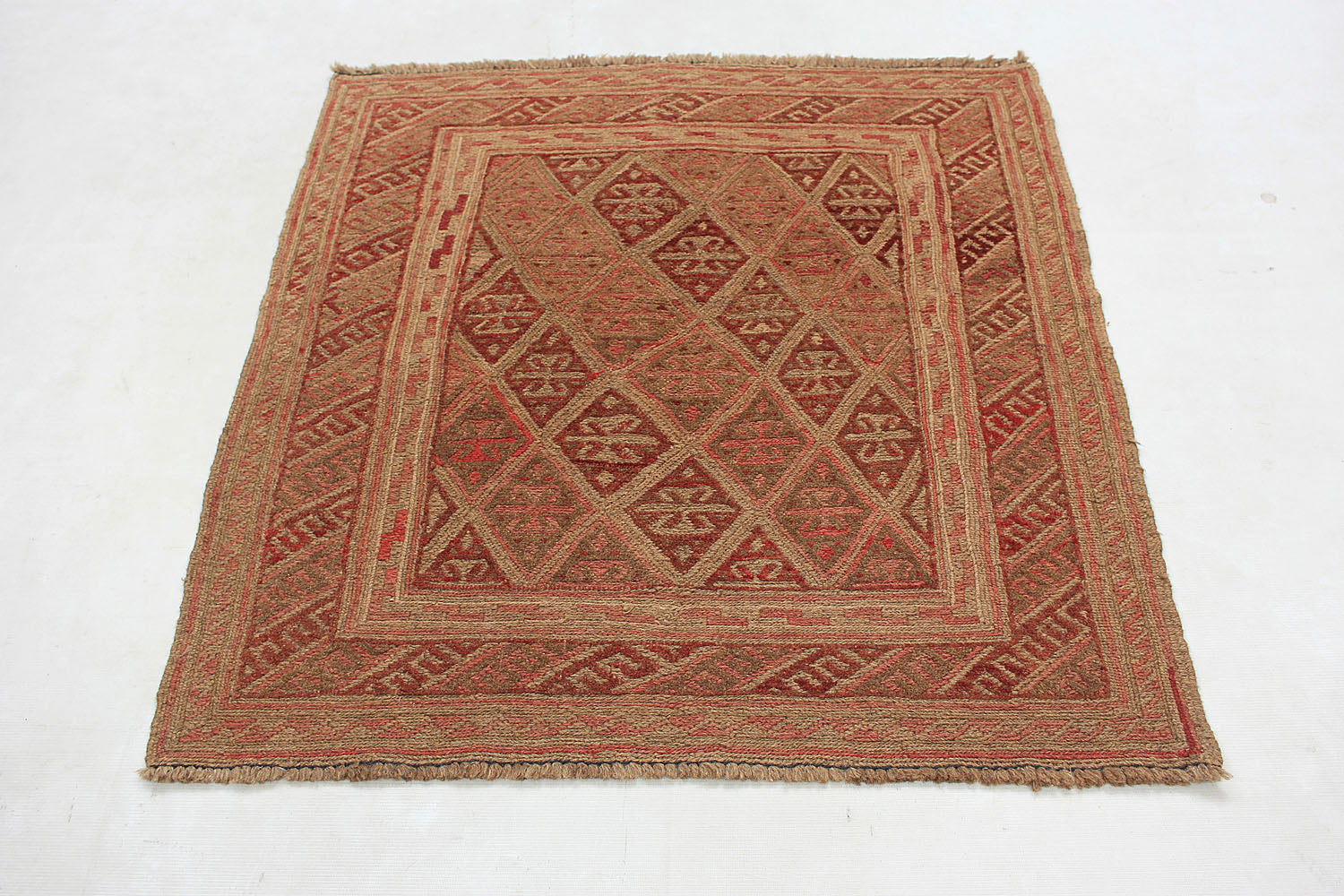4' x 4'  Multy Handmade Mashwani Afghan Rug Square
