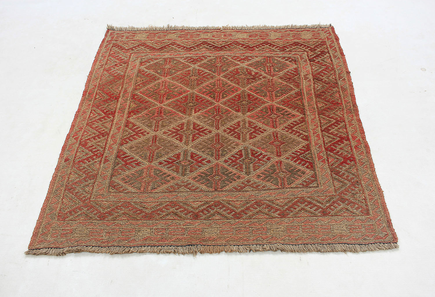 4' x 4'  Multy Handmade Mashwani Afghan Rug Square