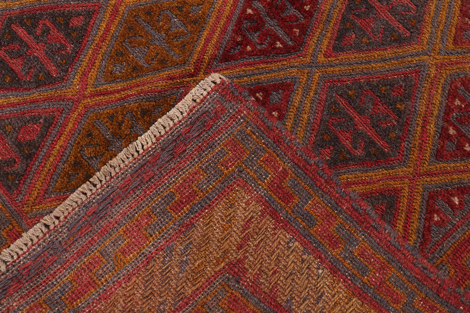 4' x 4'  Multy Handmade Mashwani Afghan Rug Square