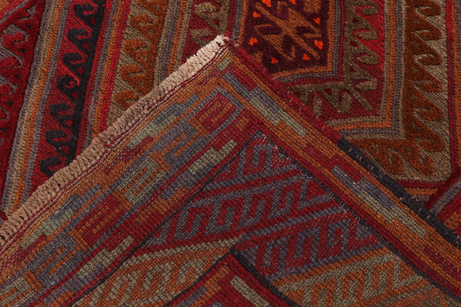 4' x 4'  Multy Handmade Mashwani Afghan Rug Square