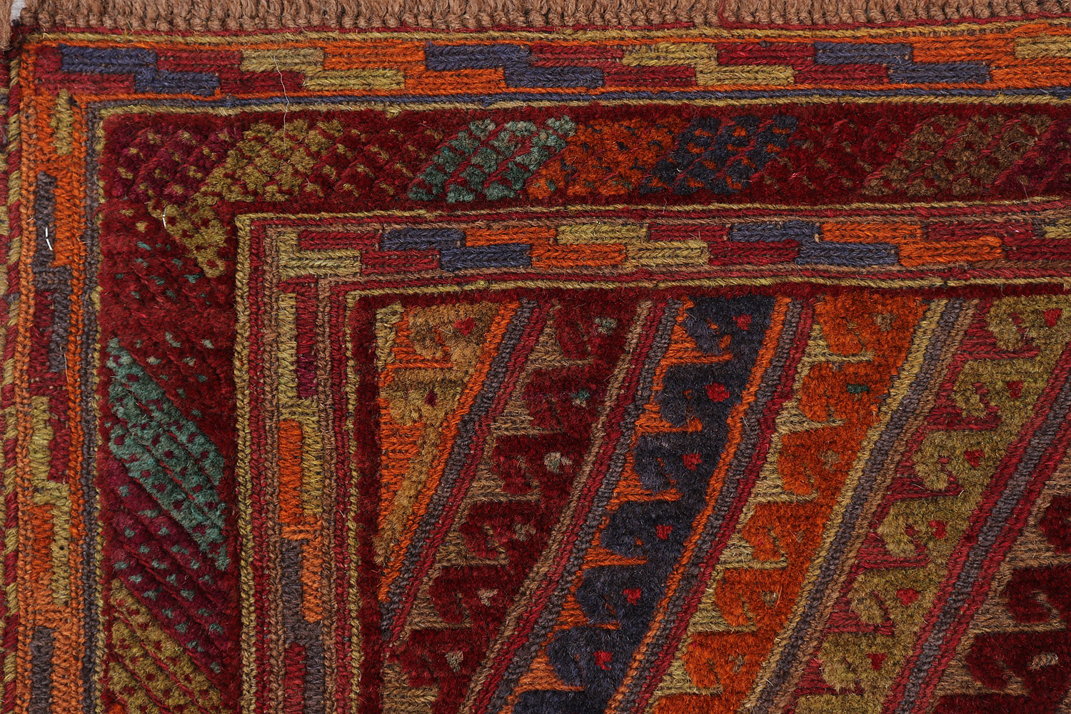 4' x 4'  Multy Handmade Mashwani Afghan Rug Square