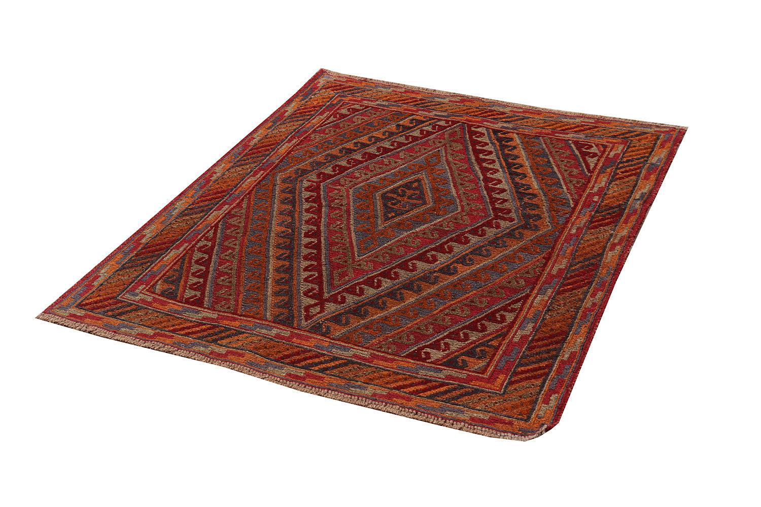 4' x 4'  Multy Handmade Mashwani Afghan Rug Square