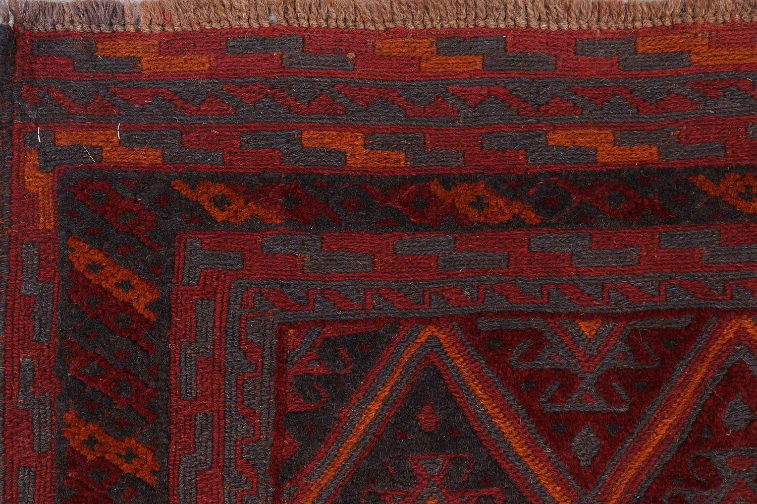 4' x 4'  Red Handmade Mashwani Afghan Rug Square