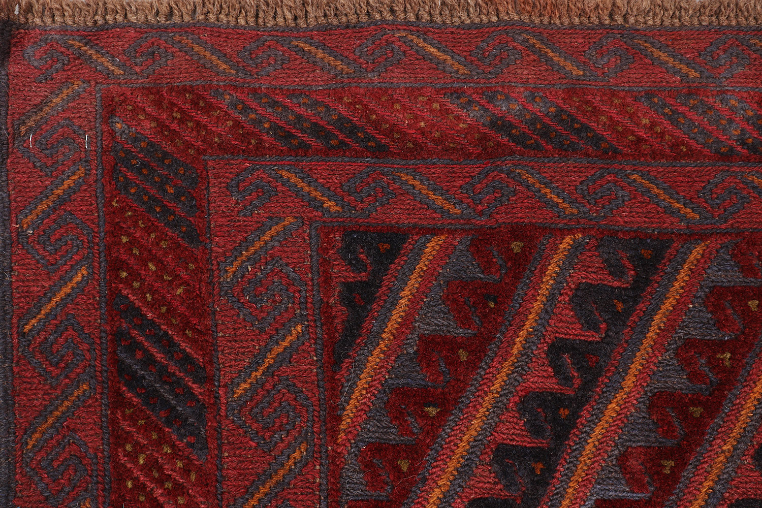 4' x 4'  Red Handmade Mashwani Afghan Rug Square