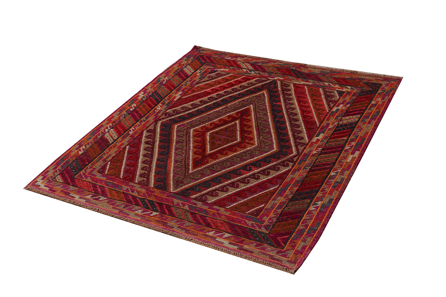 4' x 4'  Multy Handmade Mashwani Afghan Rug Square