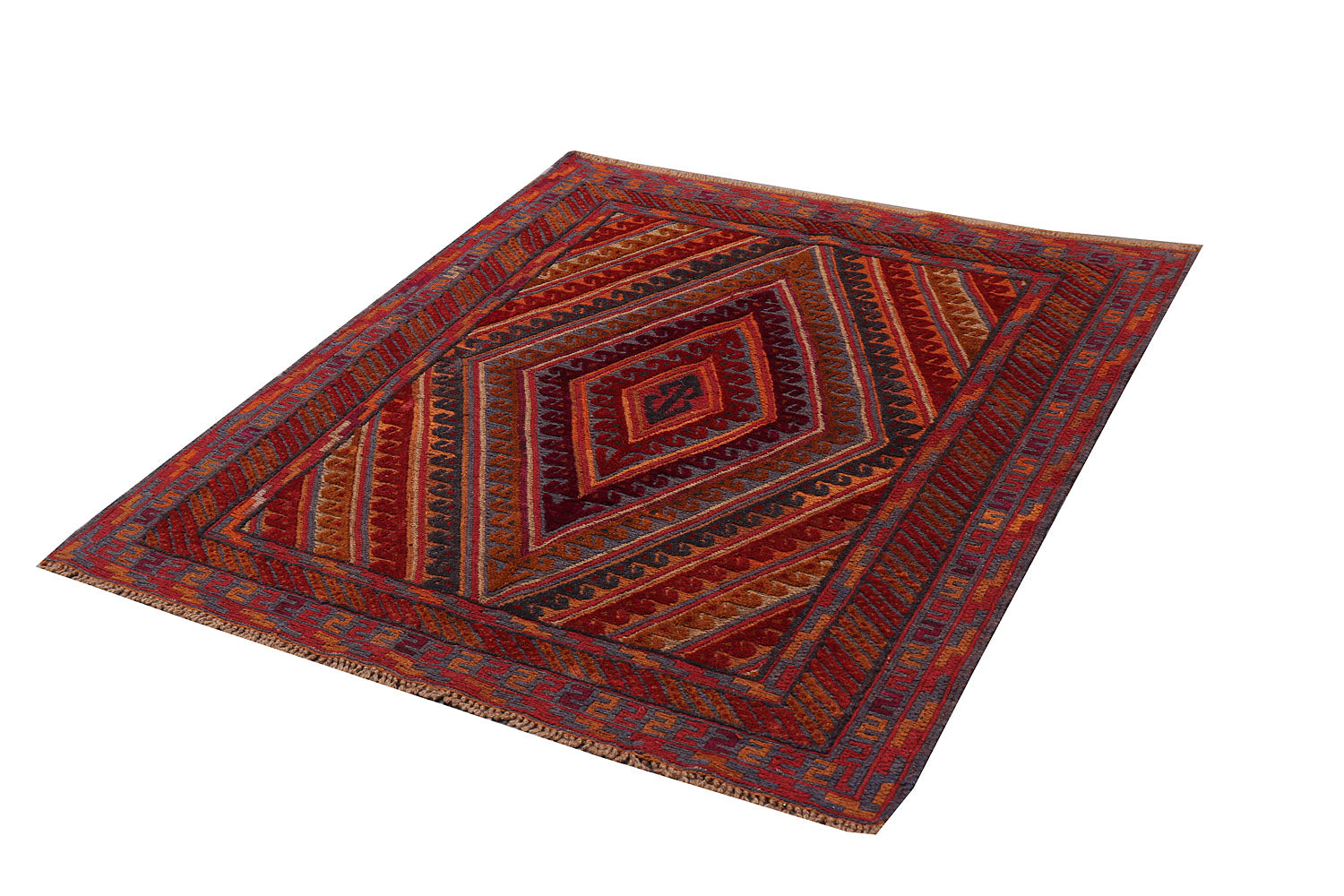 4' x 4'  Multy Handmade Mashwani Afghan Rug Square