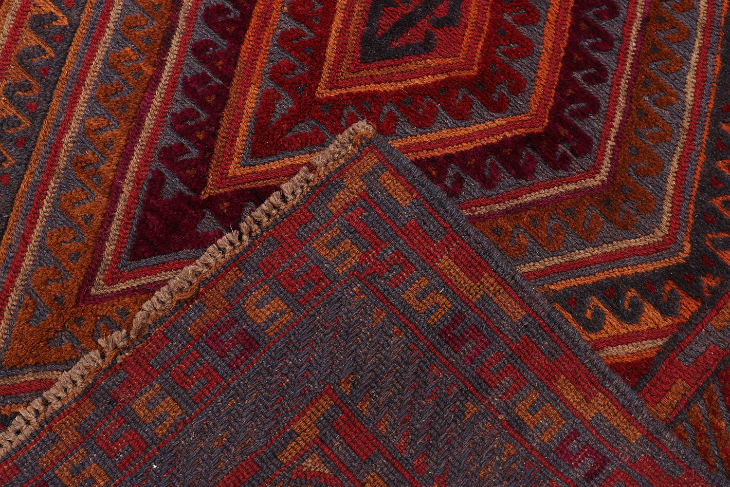 4' x 4'  Multy Handmade Mashwani Afghan Rug Square
