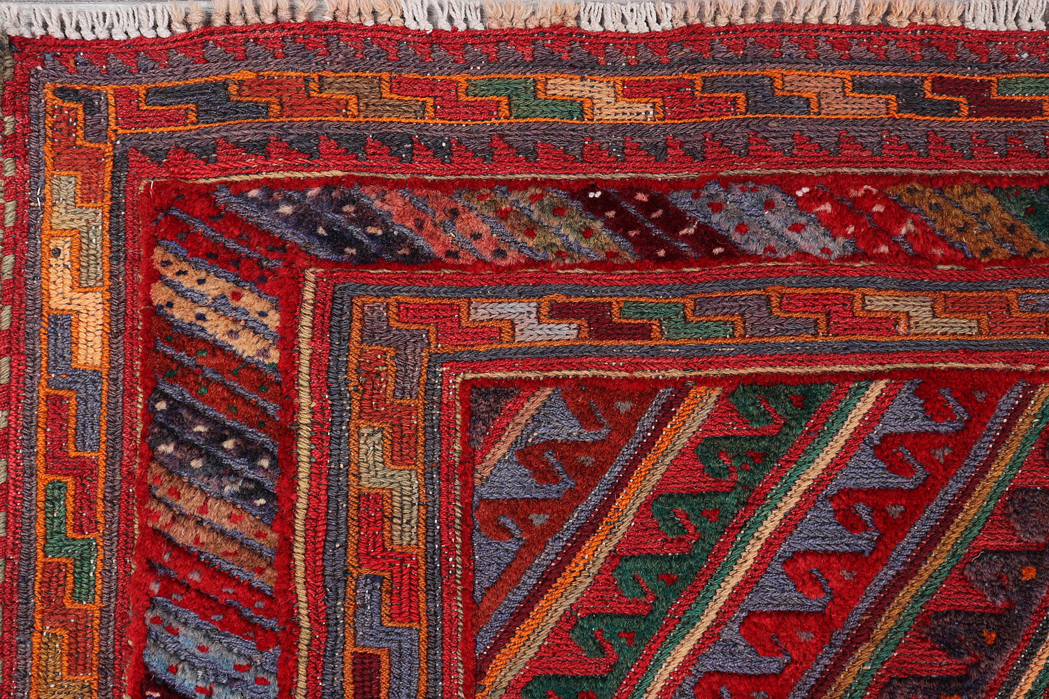 4' x 4'  Multy Handmade Mashwani Afghan Rug Square