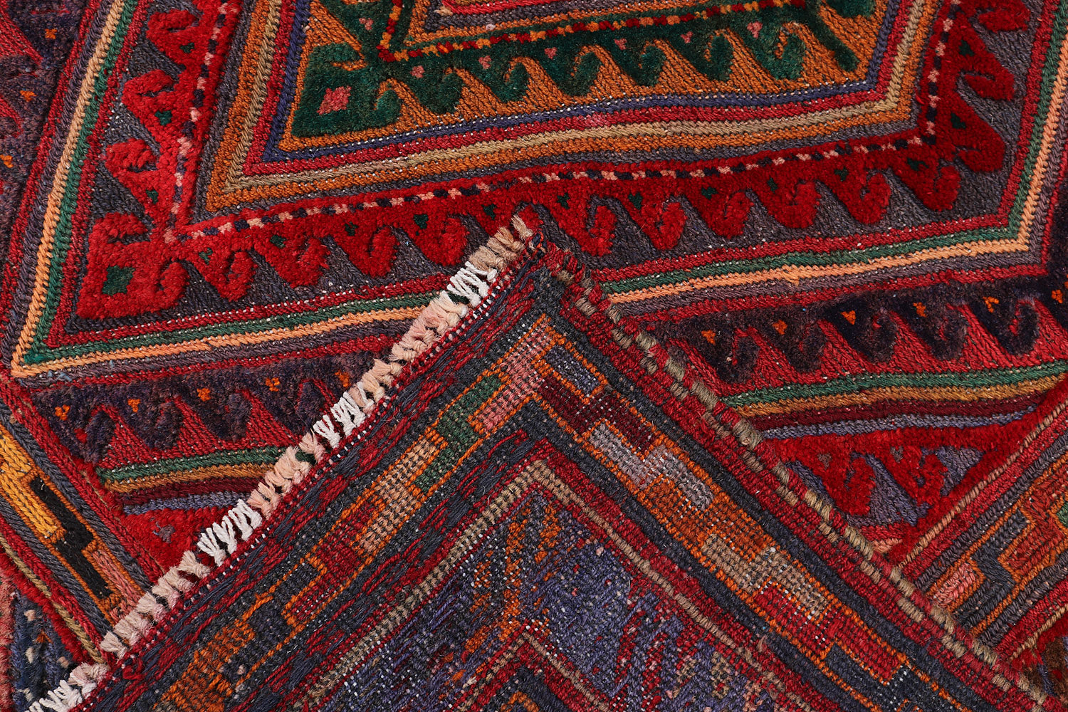 4' x 4'  Multy Handmade Mashwani Afghan Rug Square