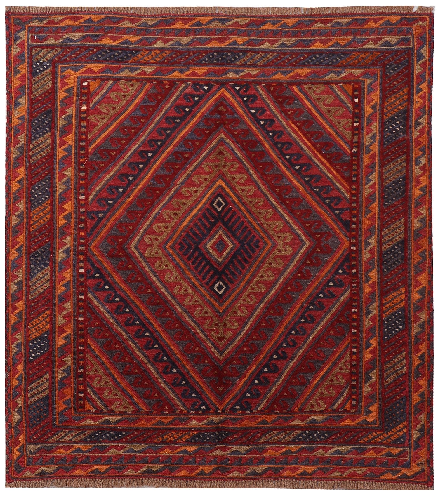 4' x 4'  Multy Handmade  Mashwani Afghan Rug Square