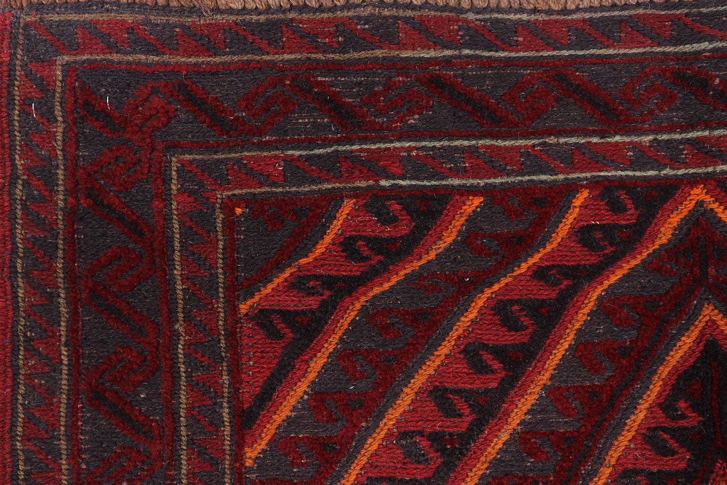 4' x 4'  Red Handmade Mashwani Afghan Rug Square