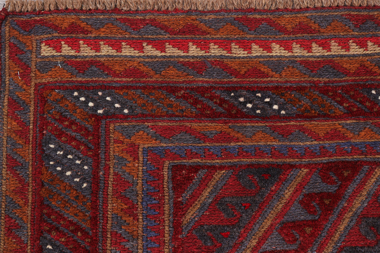 4' x 4'  Red Handmade Mashwani Afghan Rug Square