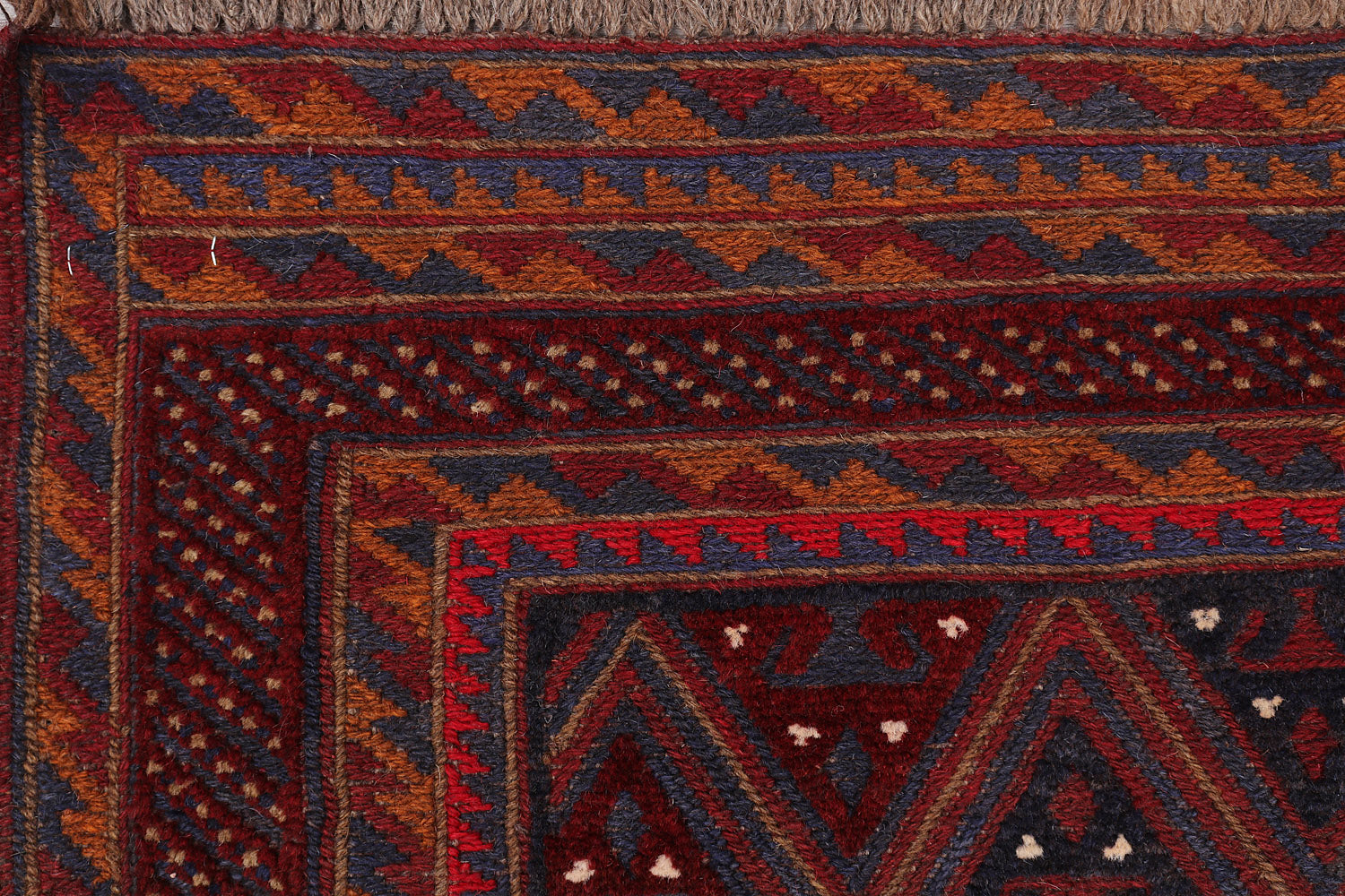 4' x 4'  Red Handmade Mashwani Afghan Rug Square