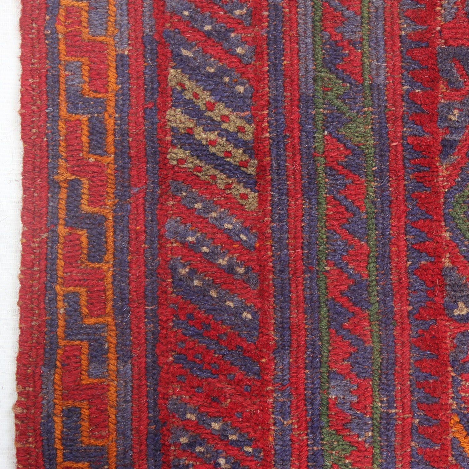 4' x 4'  Red Handmade Mashwani Afghan Rug Square