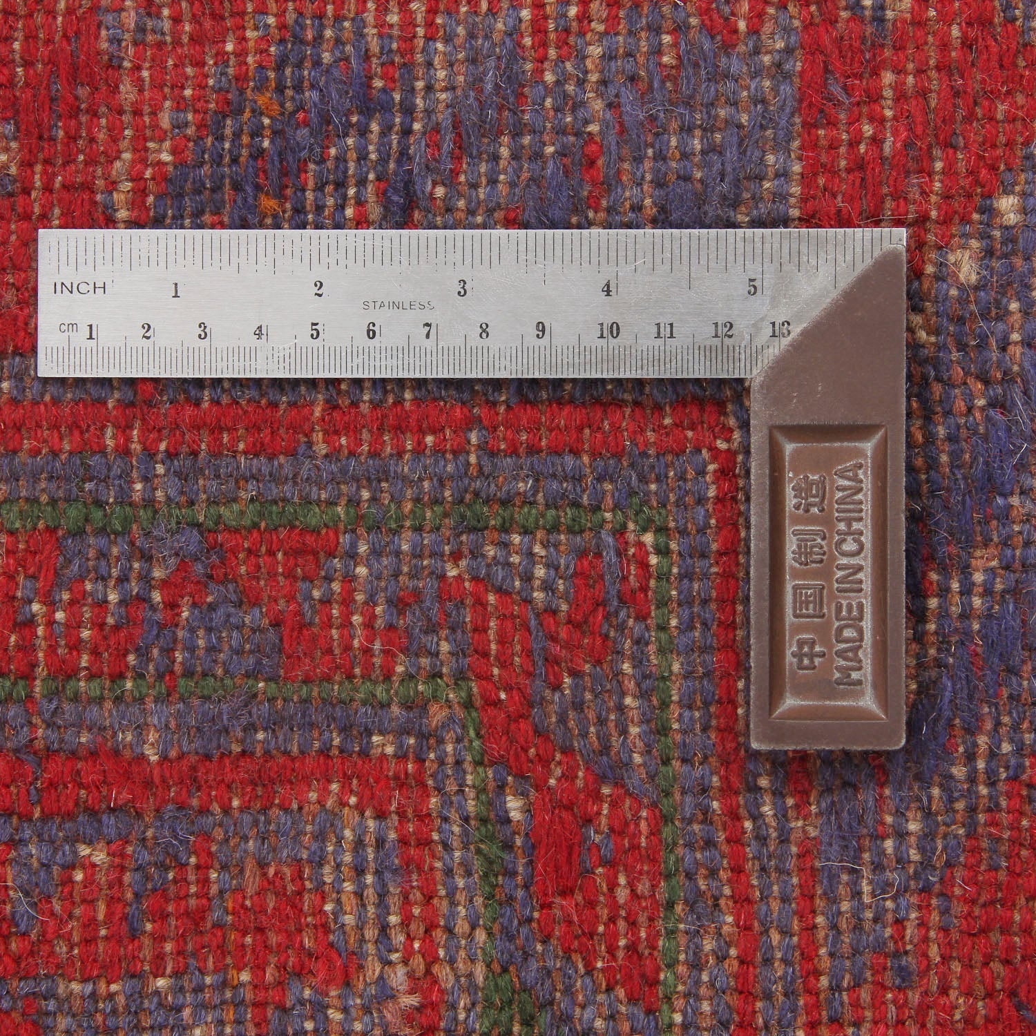 4' x 4'  Red Handmade Mashwani Afghan Rug Square