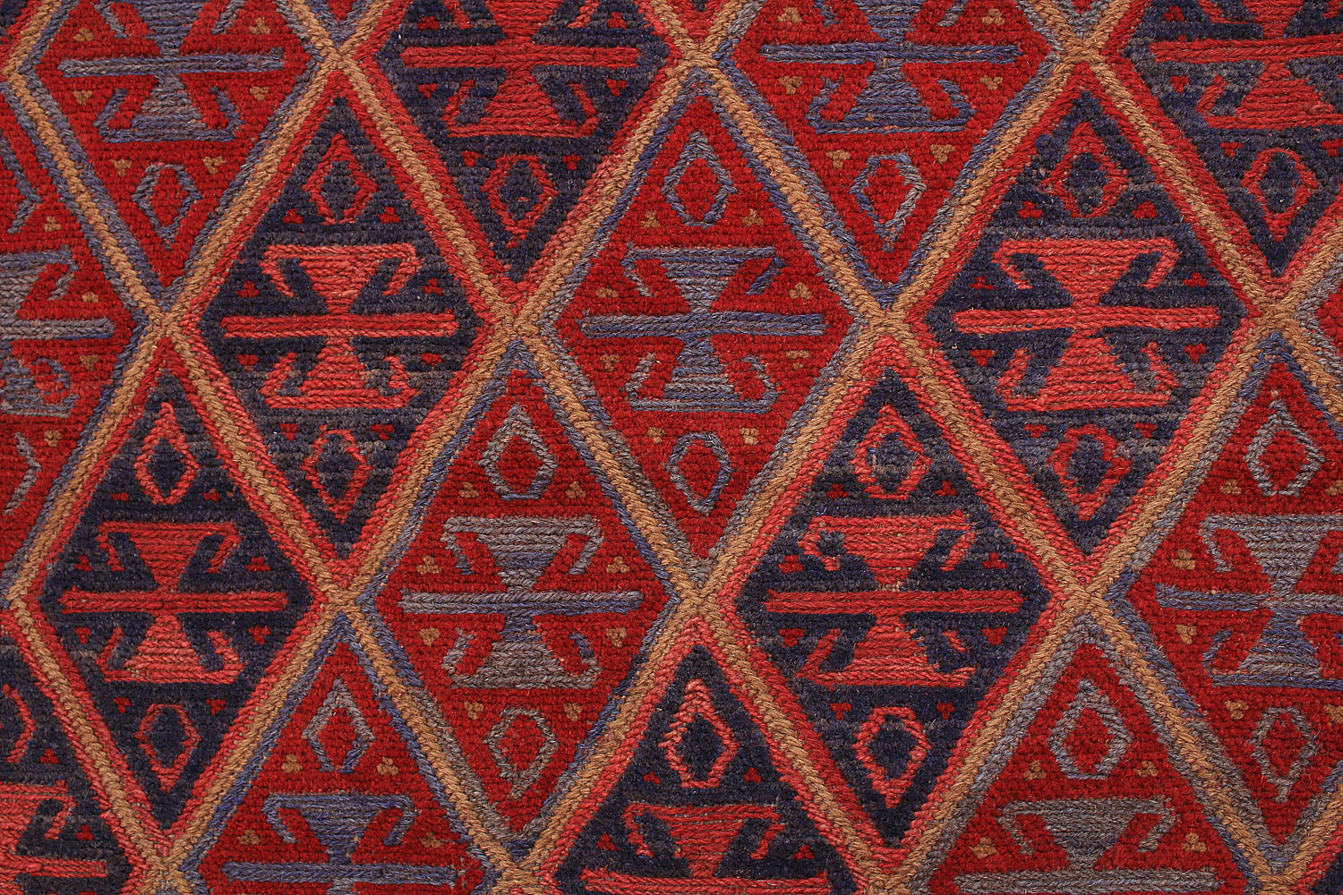 4' x 4'  Red Handmade Mashwani Afghan Rug Square