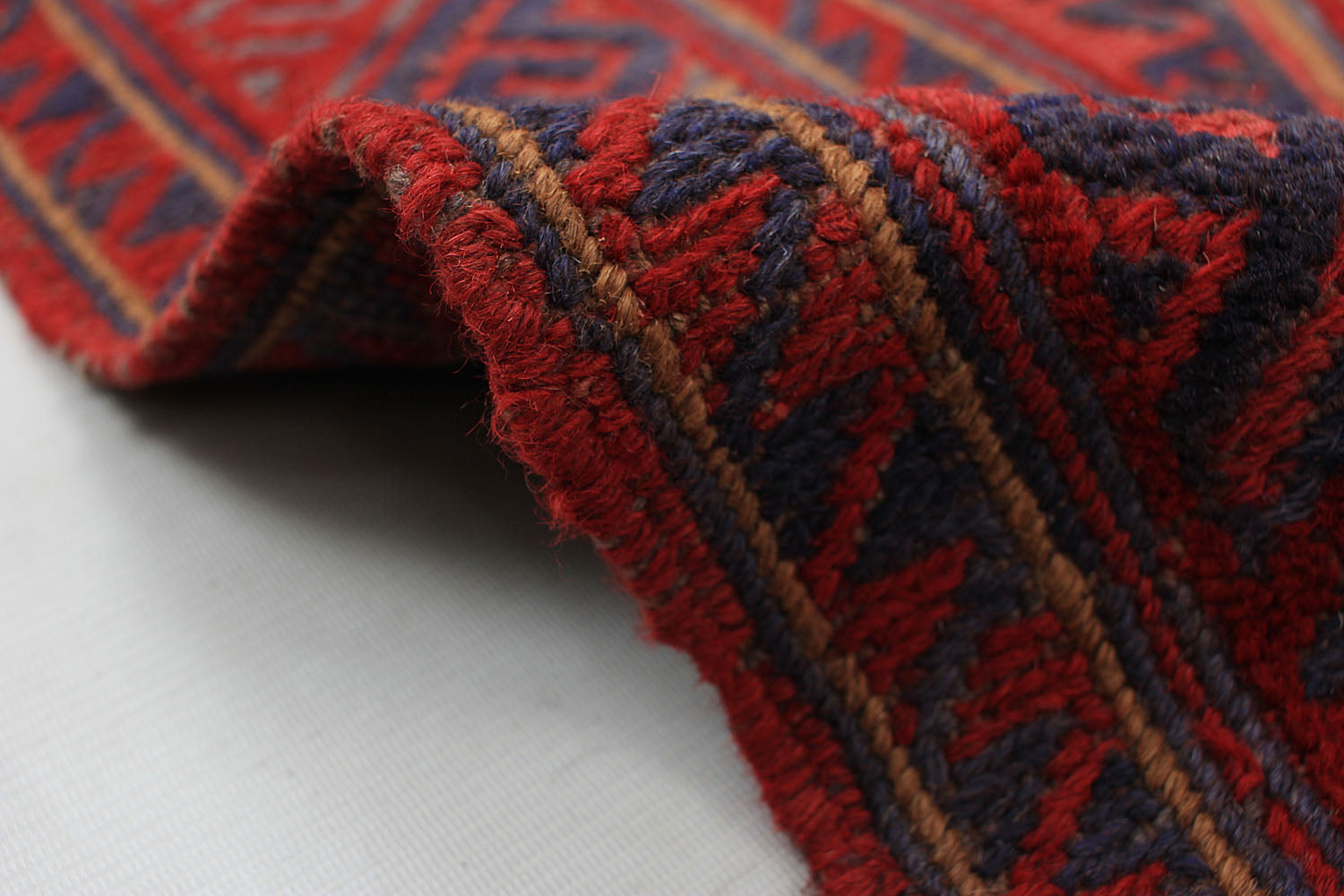4' x 4'  Red Handmade Mashwani Afghan Rug Square