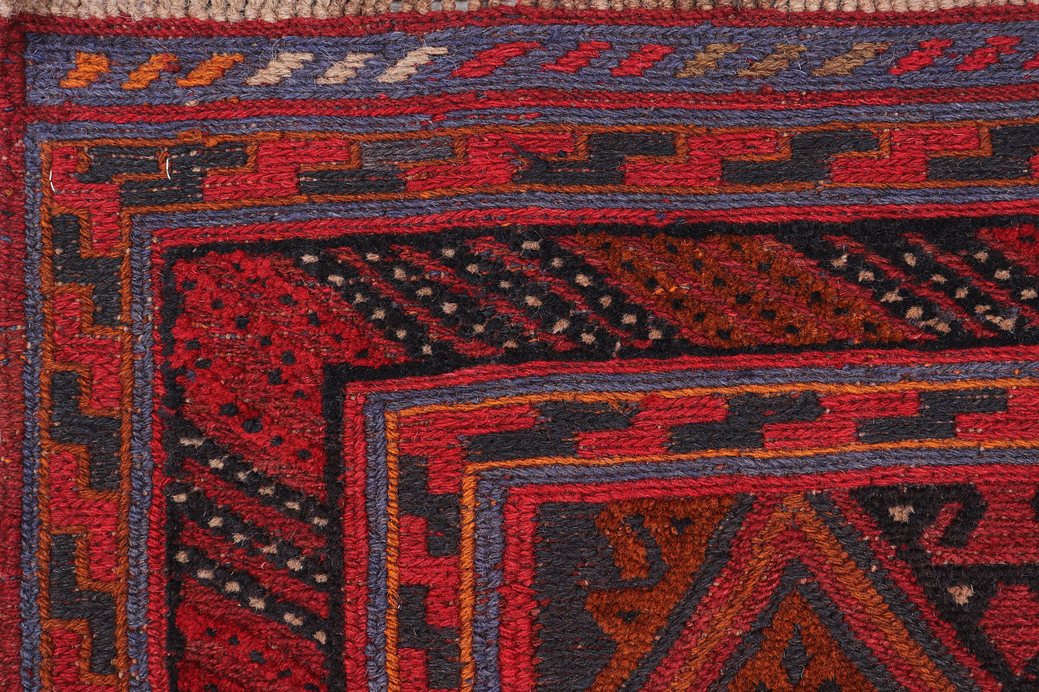4' x 4'  Red Handmade Mashwani Afghan Rug Square