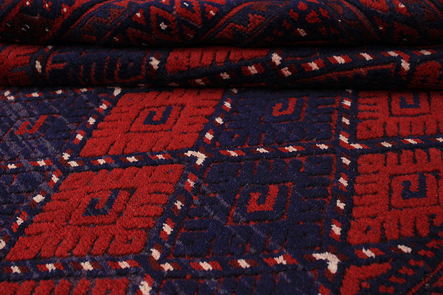 4' x 4'  Red Handmade Mashwani Afghan Rug Square