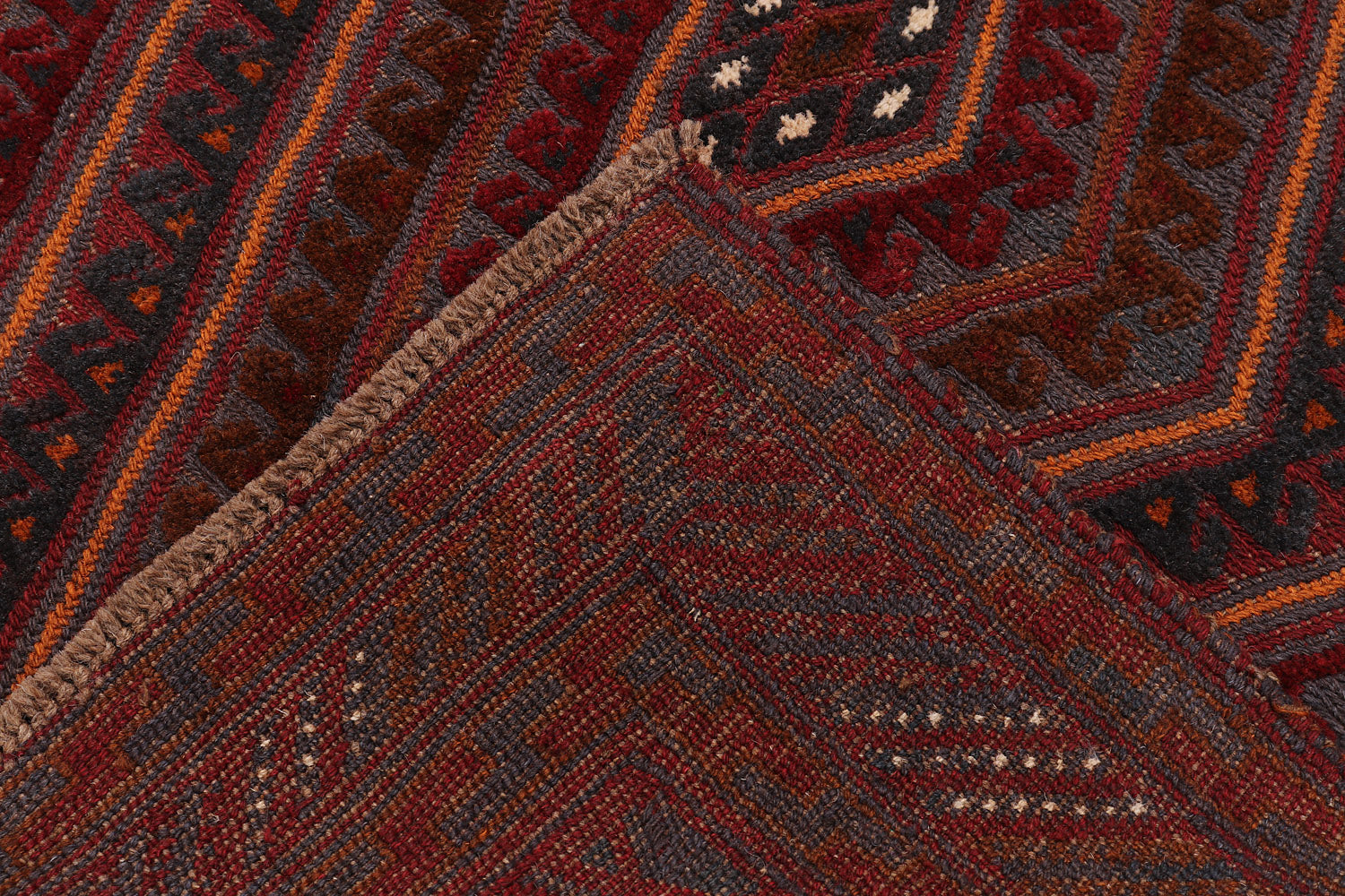 4' x 4'  Red Handmade Mashwani Afghan Rug Square