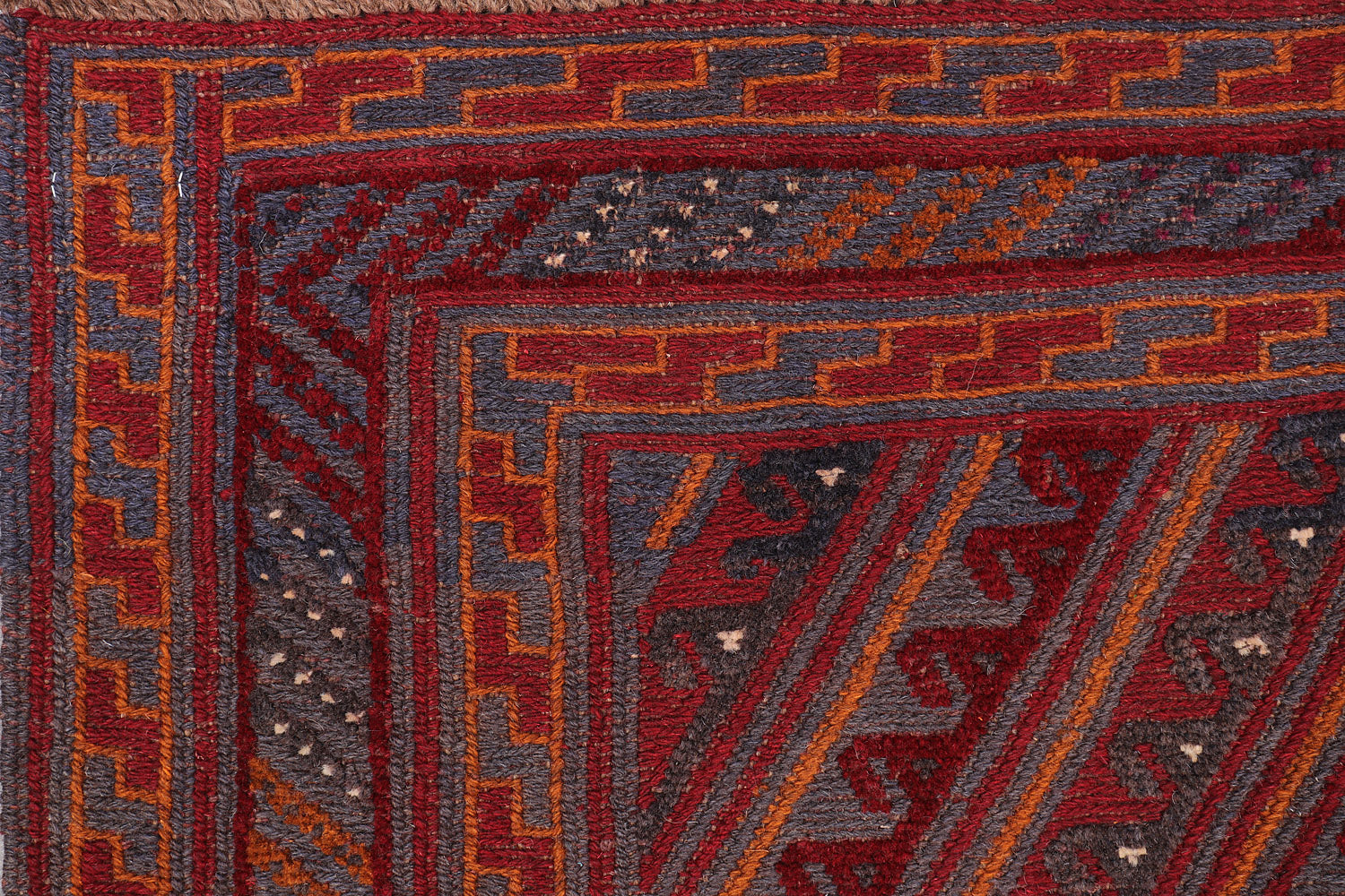 Red Handmade Mashwani Afghan Rug Rectangular