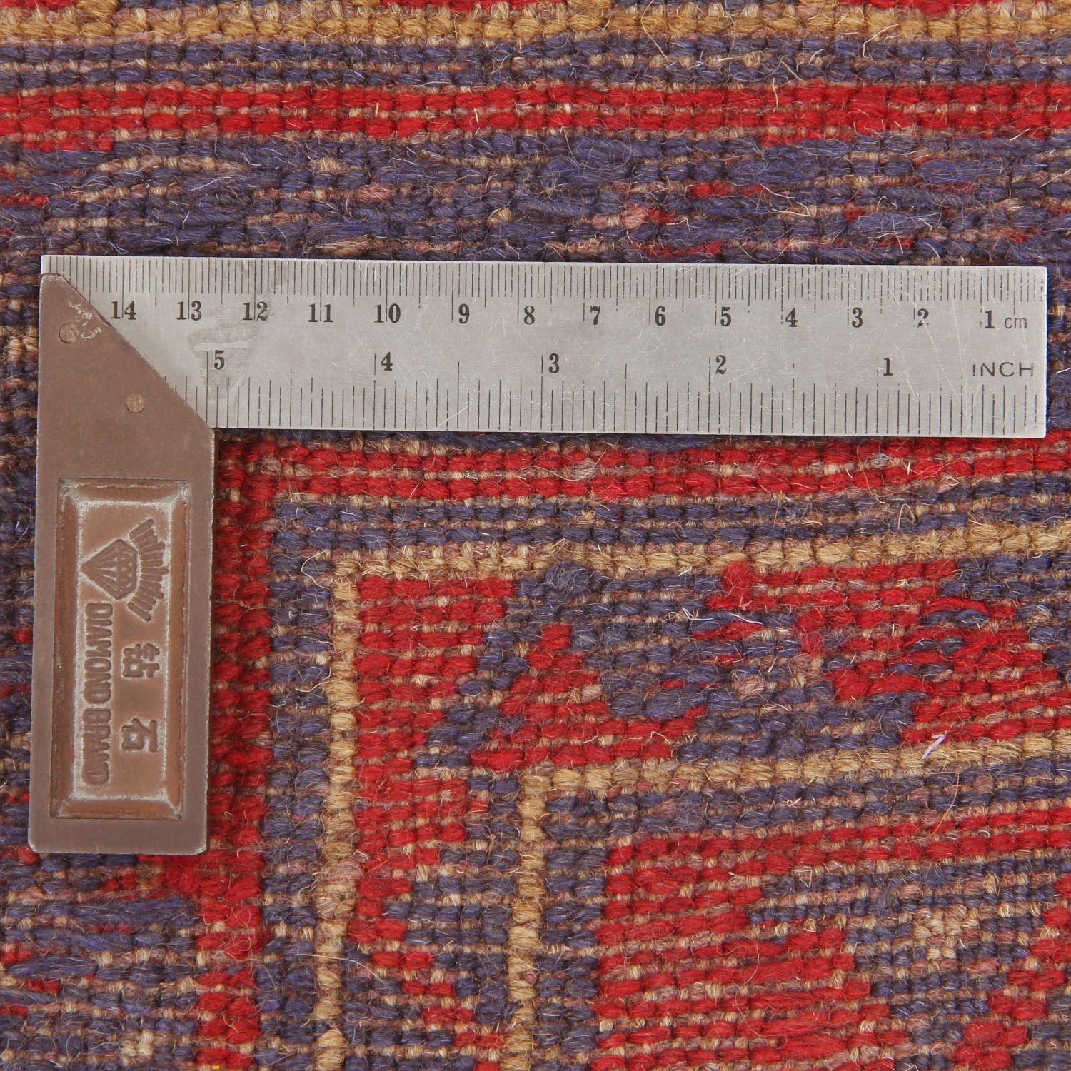 4' x 4'  Red Handmade Mashwani Afghan Rug Square