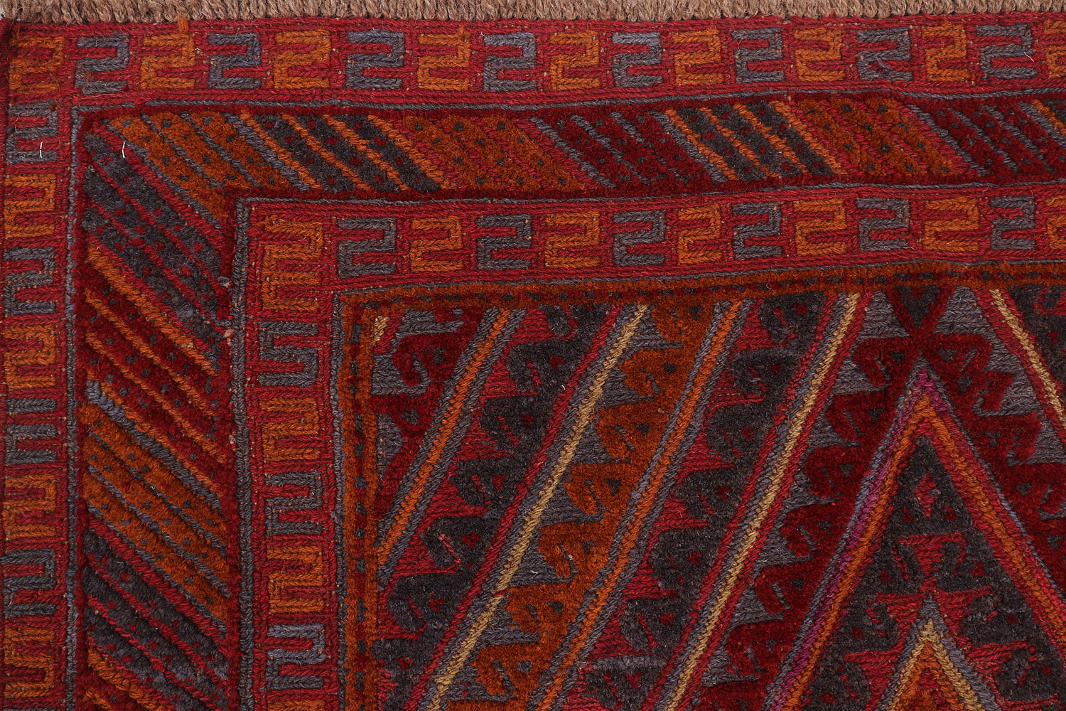 3' x 5'  Red Handmade Mashwani Afghan Rug Rectangular